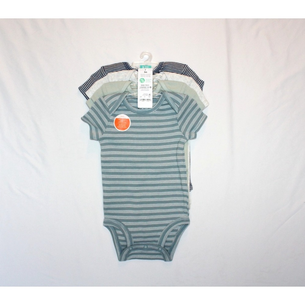 Carter's Baby 'The Original Bodysuit' Short Sleeve 4 pack Green Blue 3 Months